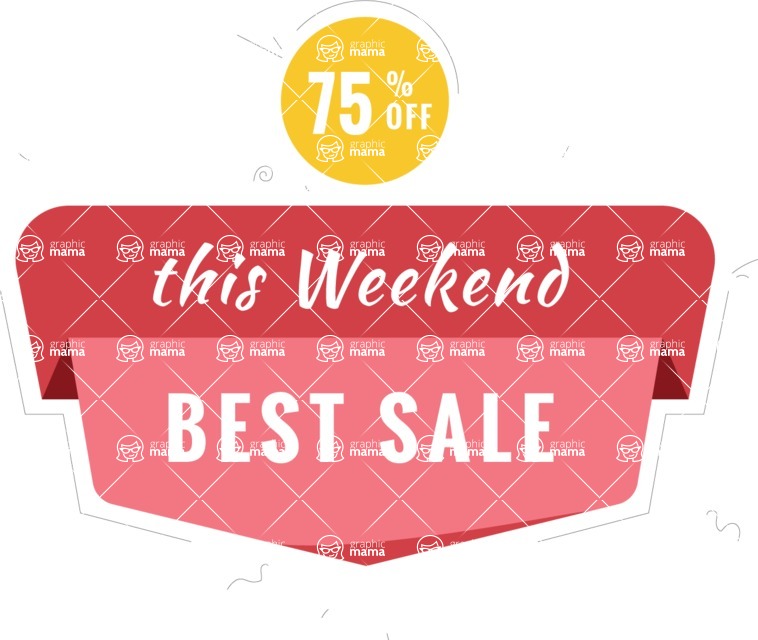 Sale Banner Templates Collection - Weekend Sale Vector Badge Design